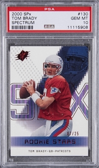 2000 SPx Spectrum #130 Tom Brady Rookie Card (#07/25) – PSA GEM MT 10 "1 of 3!"